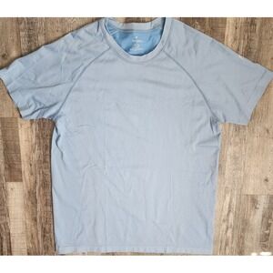 Fabletics Training T-Shirt Mens Large Blue Raglan Short Sleeve Mesh Athletic